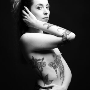 Emeline tattooed girl naked black and white