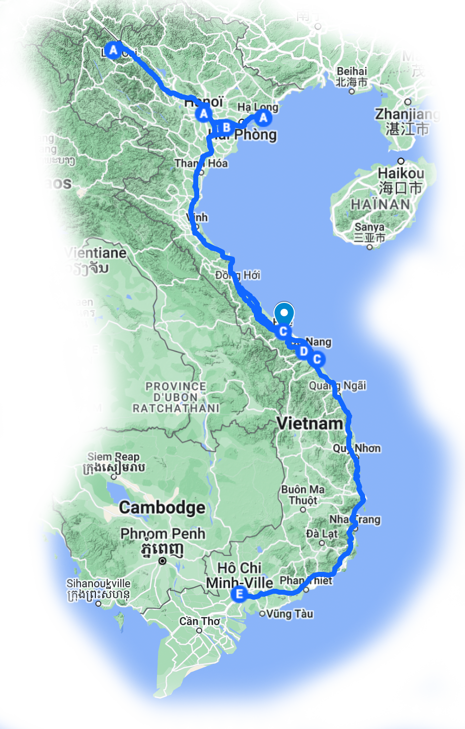thvillers voyage vietnam carte